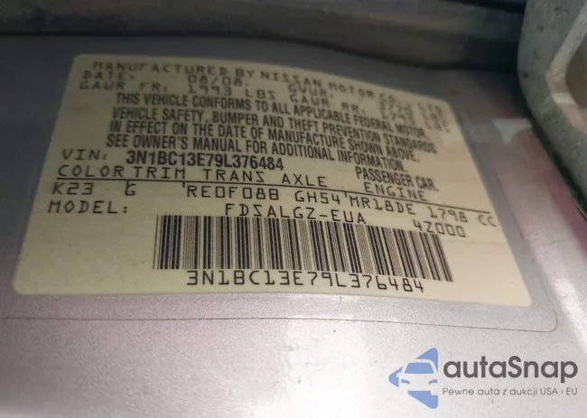 3N1BC13E79L376484: 40059100