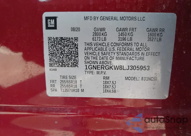 1GNERGKW8LJ305953: 40059362