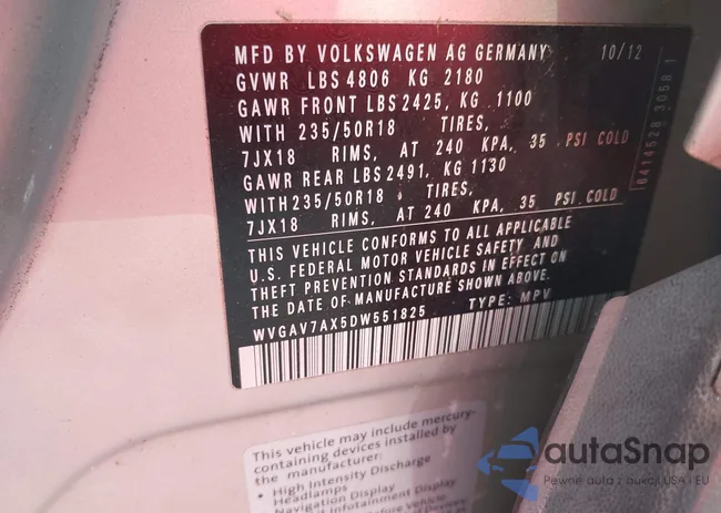 WVGAV7AX5DW551825: 40058517