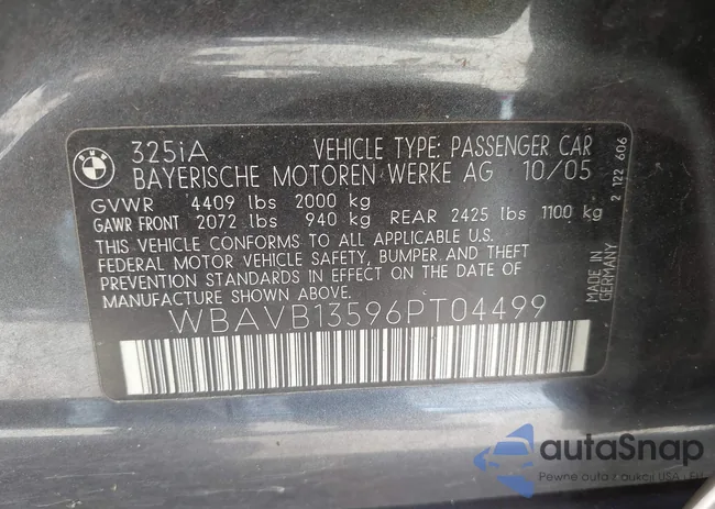 WBAVB13596PT04499: 40058609