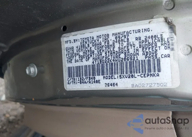 4T1BG22K4WU206921: 40060403