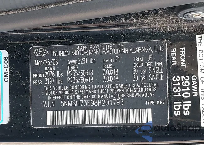 5NMSH73E98H204793: 40059623