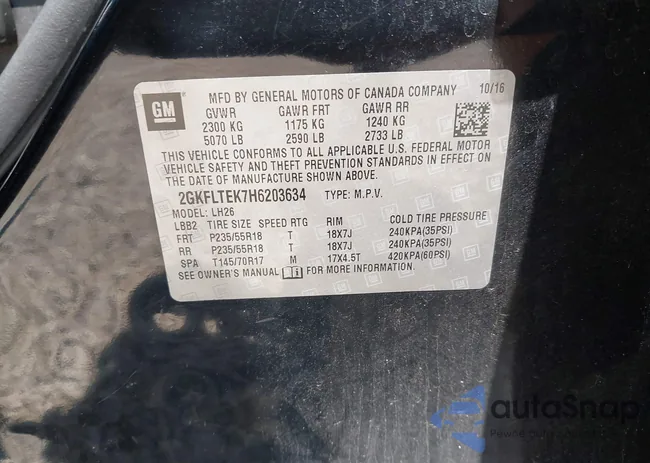 2GKFLTEK7H6203634: 40059637