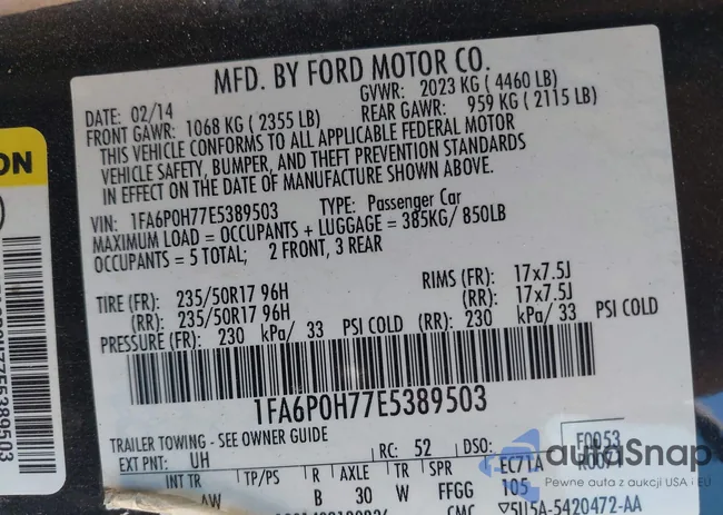 1FA6P0H77E5389503: 40061441