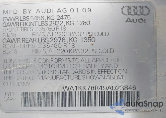 WA1KK78R49A023846: 40065942