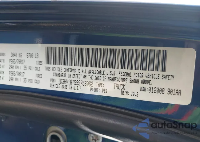 1D3HV18T59S758062: 40066889