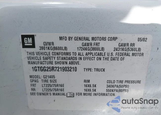 1GTGG25R721903210: 40069083