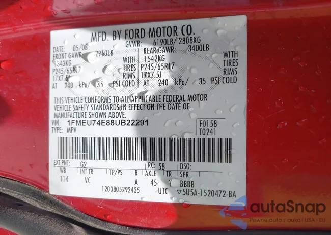 1FMEU74E88UB22291: 40072326