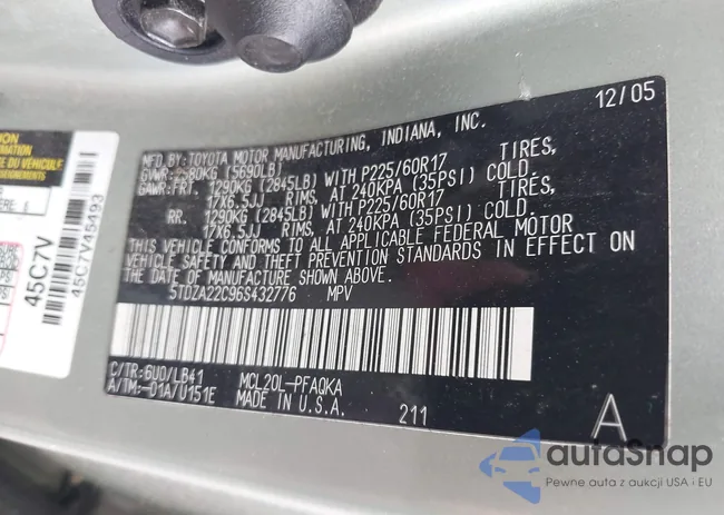 5TDZA22C96S432776: 40072549