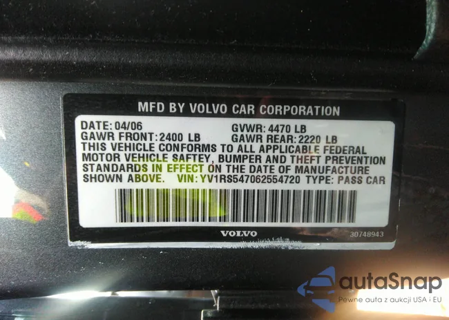 YV1RS547062554720: 40073692