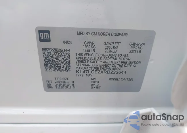 KL47LCE2XRB223644: 40074886