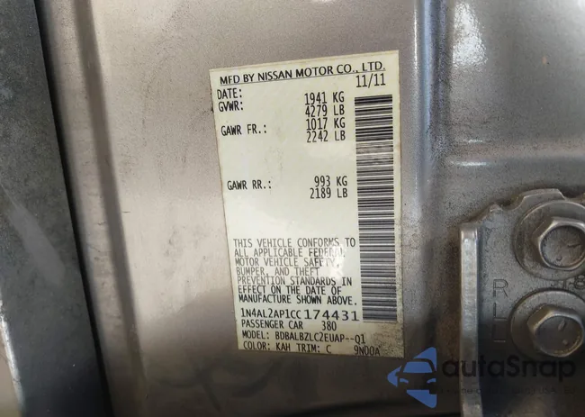 1N4AL2AP1CC174431: 40078164