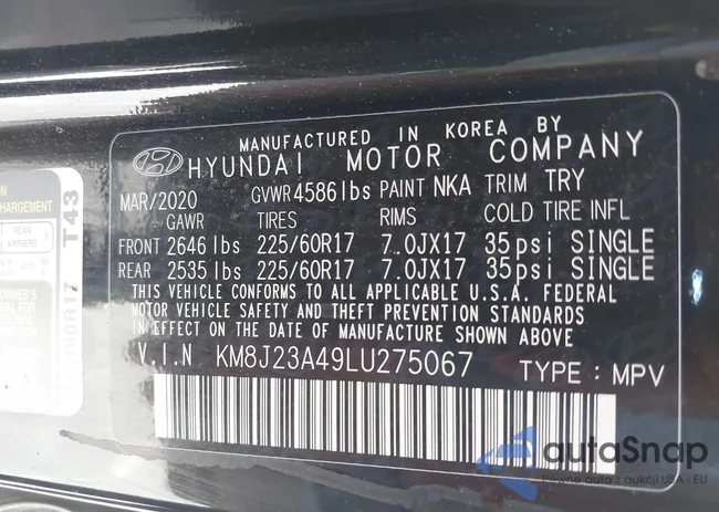 KM8J23A49LU275067: 40083280