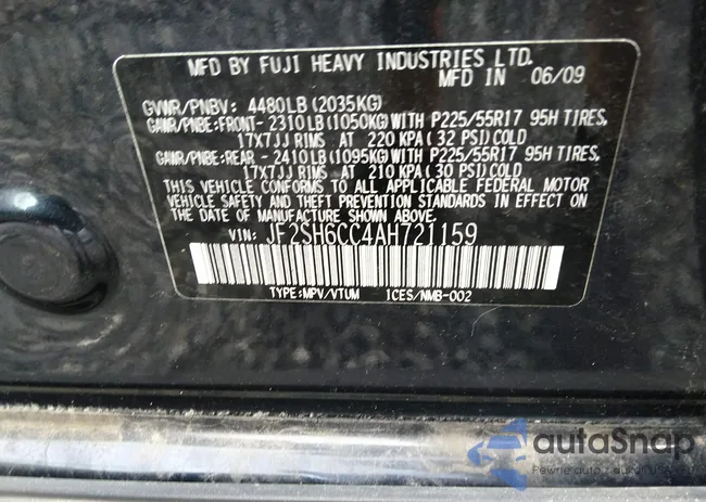 JF2SH6CC4AH721159: 40083405