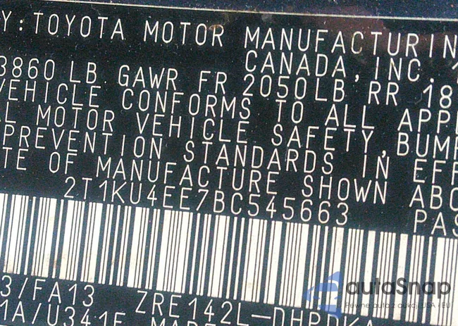 2T1KU4EE7BC545663: 40084587