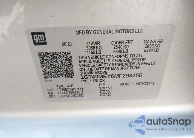 1GT49MEY6MF293256: 40086604