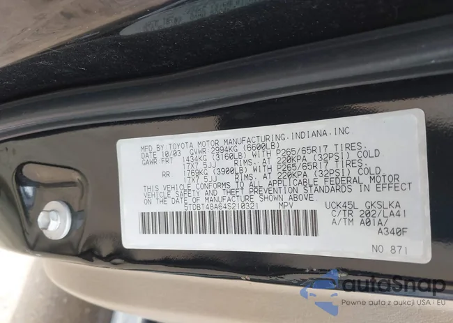 5TDBT48A64S210321: 40093097