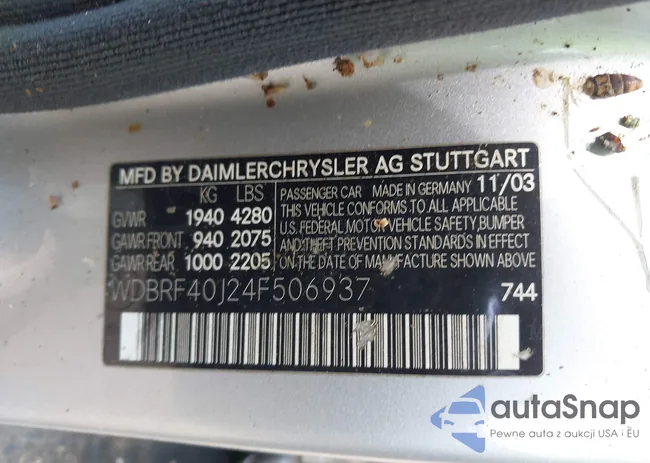 WDBRF40J24F506937: 40092648