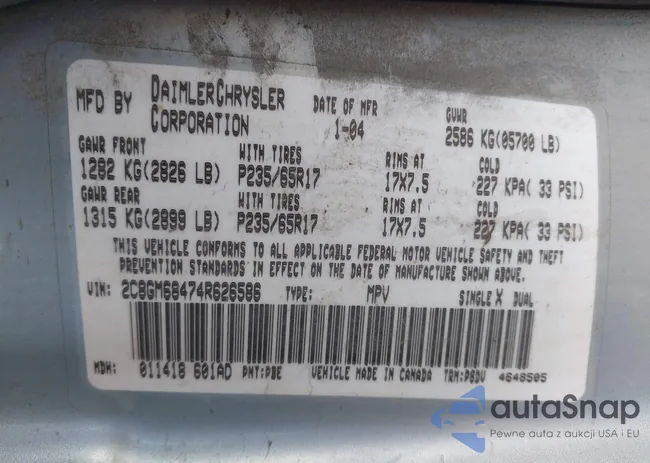 2C8GM68474R626586: 40095191