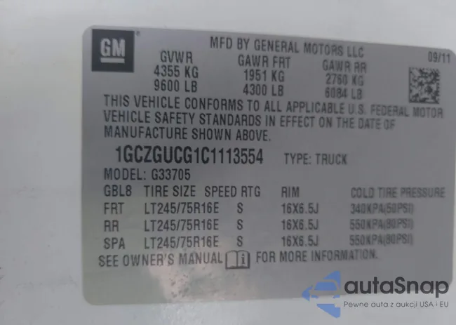 1GCZGUCG1C1113554: 40095961