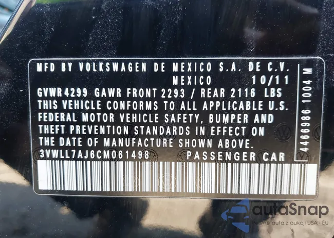 3VWLL7AJ6CM061498: 40095982