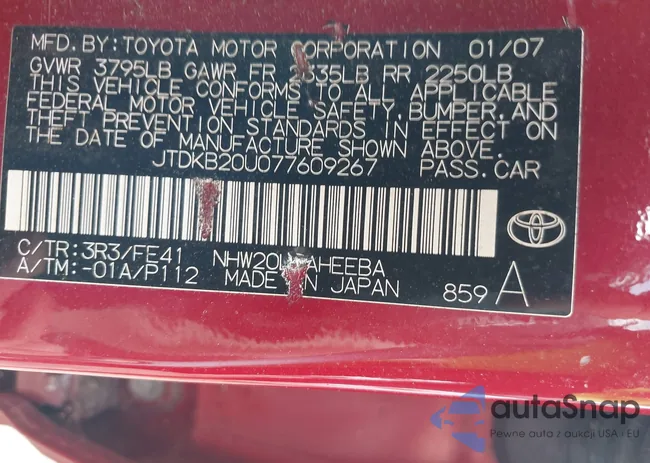 JTDKB20U077609267: 40097069