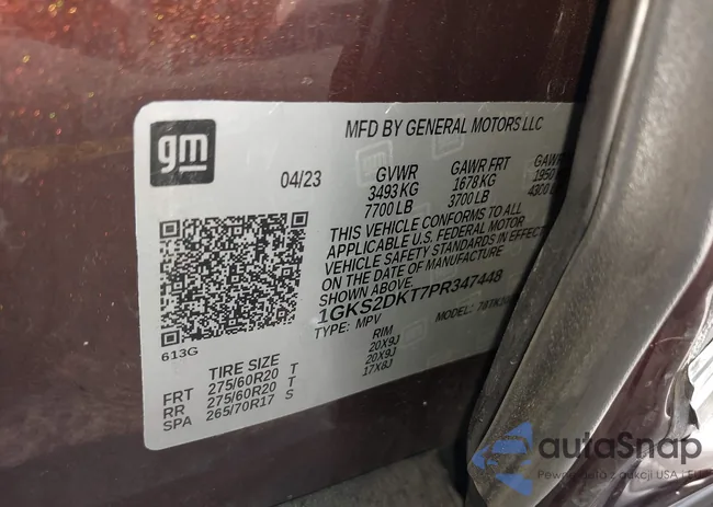 1GKS2DKT7PR347448: 40097914