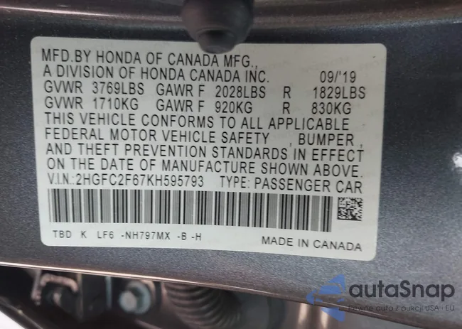 2HGFC2F67KH595793: 40097456