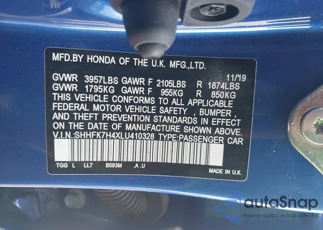 SHHFK7H4XLU410328: 40098607