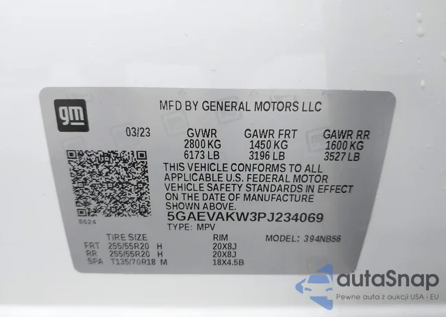 5GAEVAKW3PJ234069: 40101451