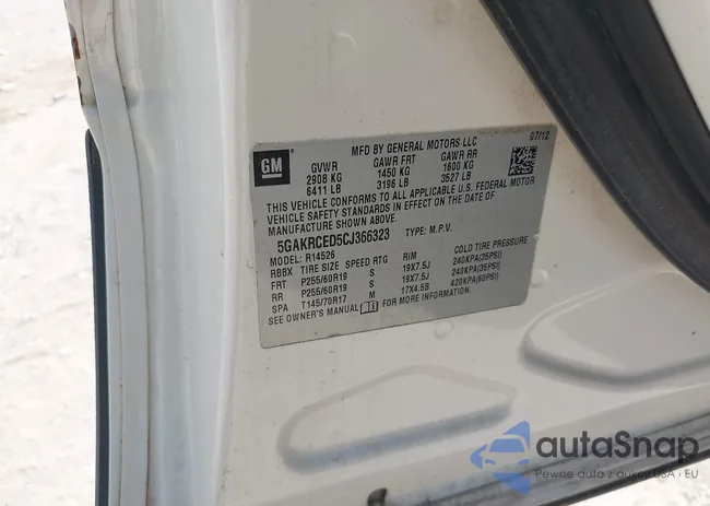 5GAKRCED5CJ366323: 40102734