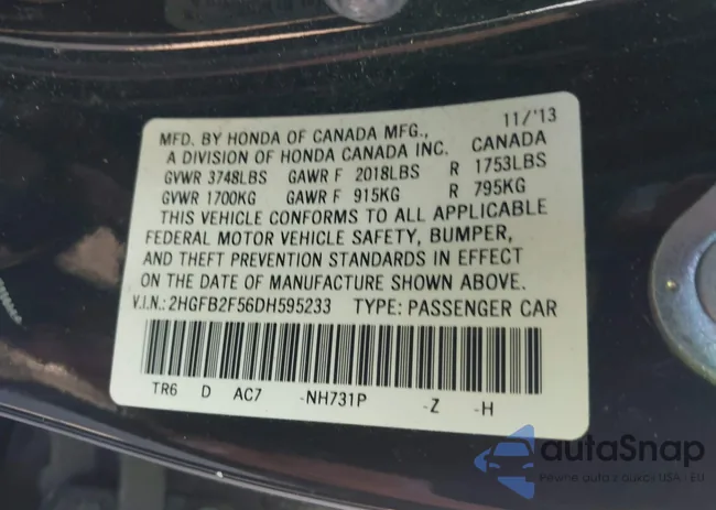 2HGFB2F56DH595233: 40102783