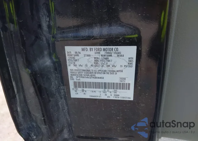 1FTPW14V27KB04402: 40102704