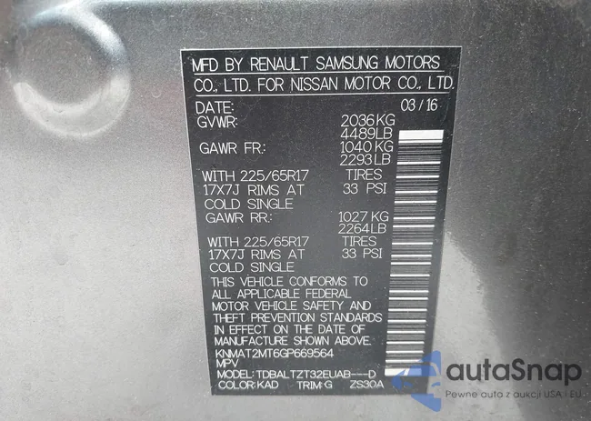 KNMAT2MT6GP669564: 40105135