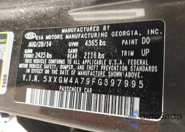 5XXGM4A79FG397995: 40105323