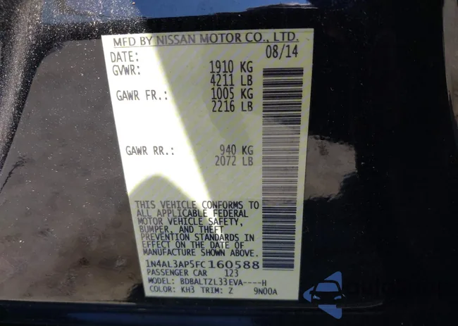 1N4AL3AP5FC160588: 40108146