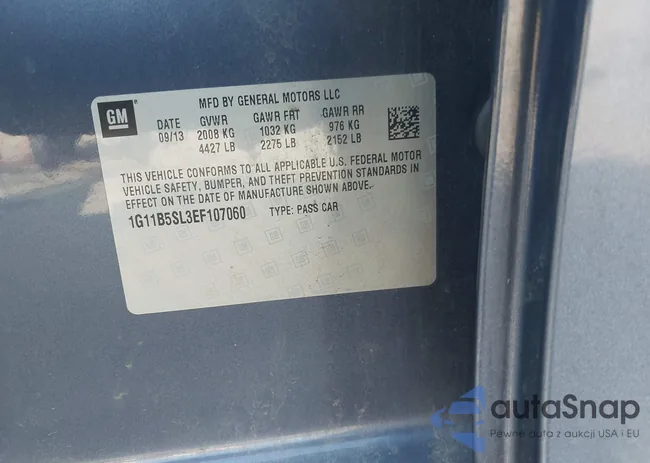 1G11B5SL3EF107060: 40108906