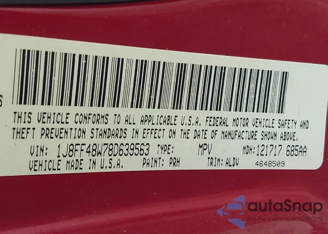 1J8FF48W78D639563: 40110681