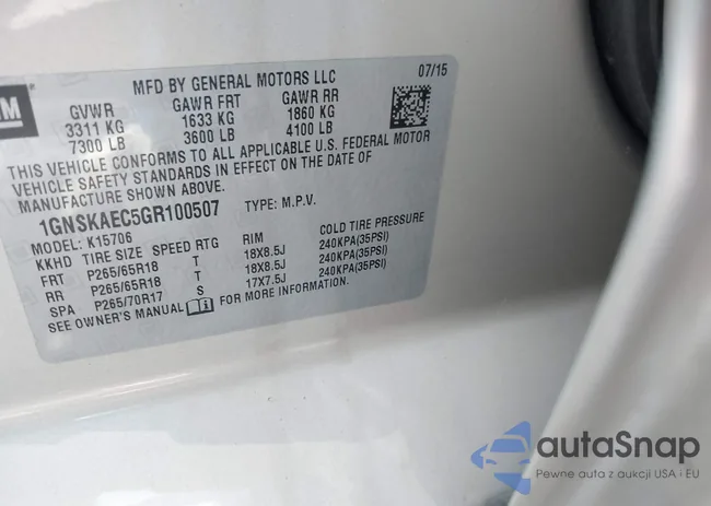 1GNSKAEC5GR100507: 40112953