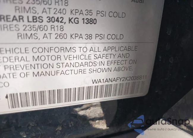 WA1ANAFY2K2038811: 40112670