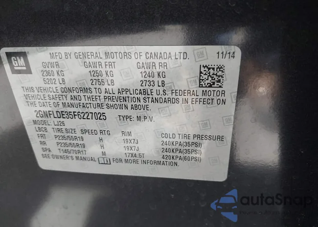 2GNFLDE35F6227025: 40115239