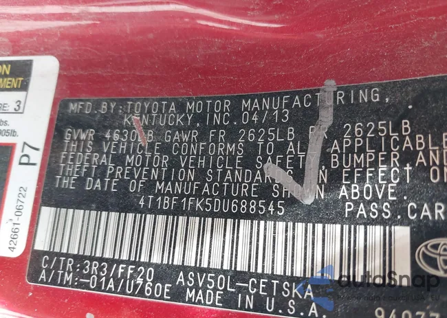 4T1BF1FK5DU688545: 40115717