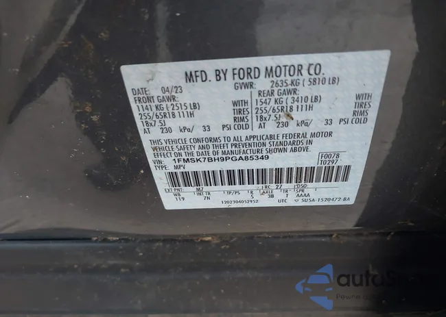 1FMSK7BH9PGA85349: 40116826