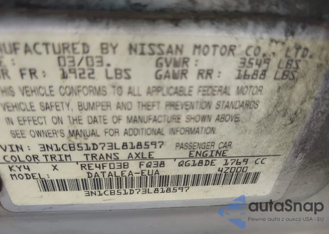 3N1CB51D73L818597: 40116861