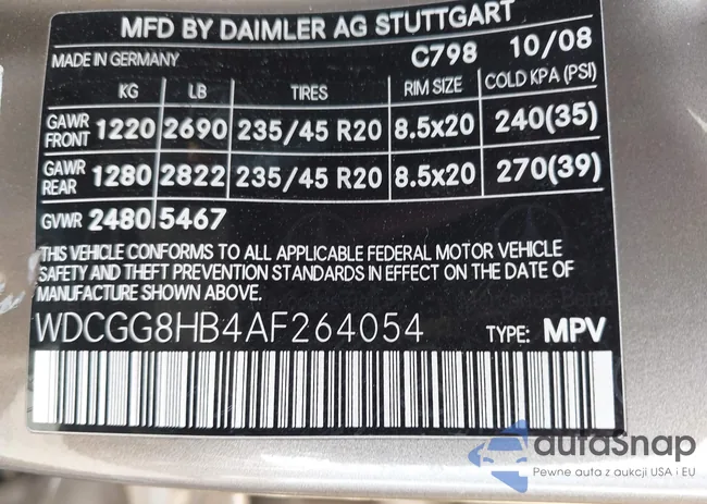 WDCGG8HB4AF264054: 40116366