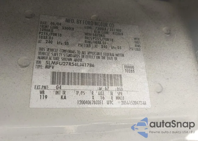 5LMFU27R54LJ41786: 40116516