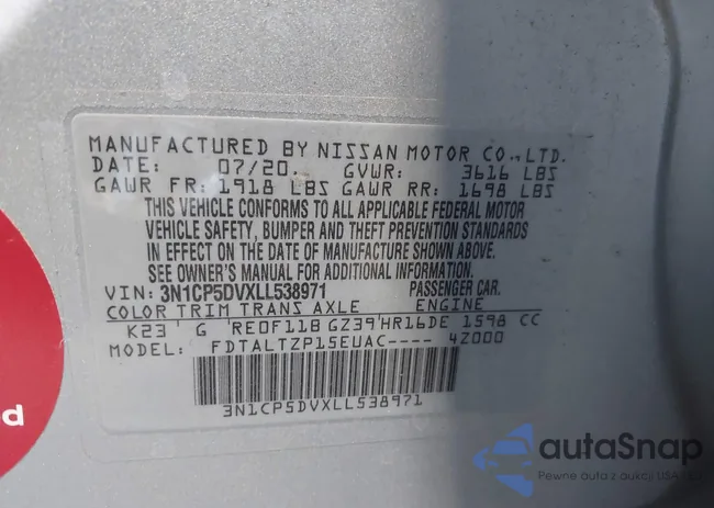 3N1CP5DVXLL538971: 40118019