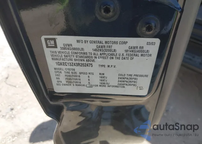 1GKEC13Z43R262475: 40118770