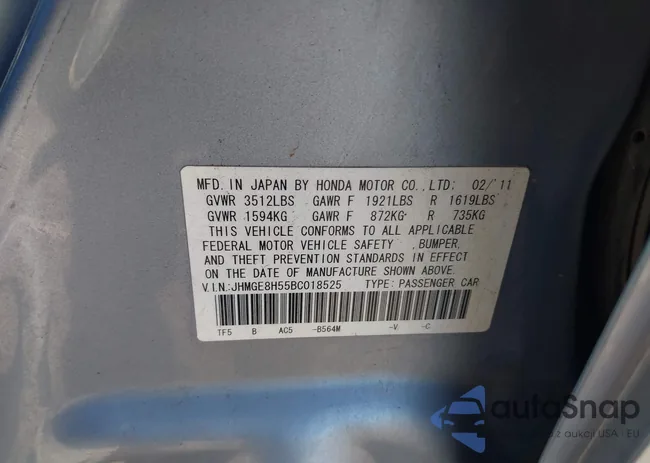 JHMGE8H55BC018525: 40119174