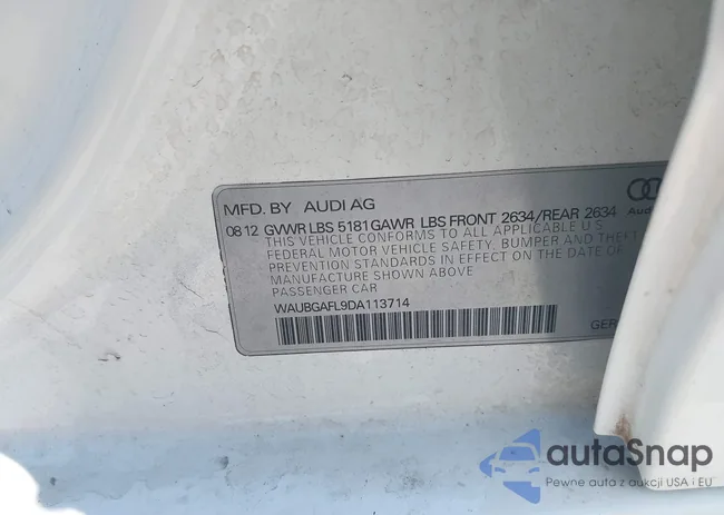 WAUBGAFL9DA113714: 40120720